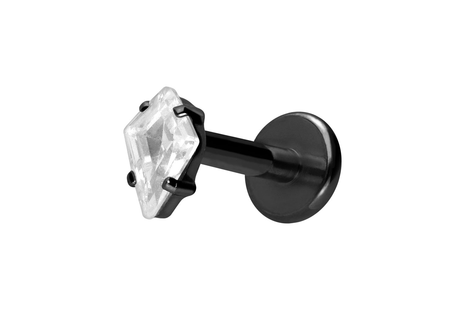 Titan Labret Piercing mit Push Fit KRISTALLRAUTE
